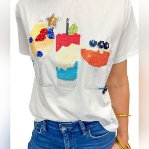 Queen of Sparkles Rum, Wine and Blueberry Tee Size Small NWOT